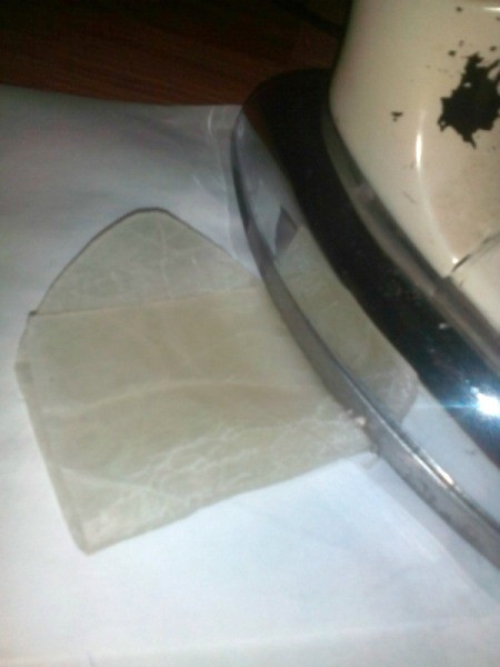 Coin Purse Made from Hot Glue Sticks - iron the sides to seal