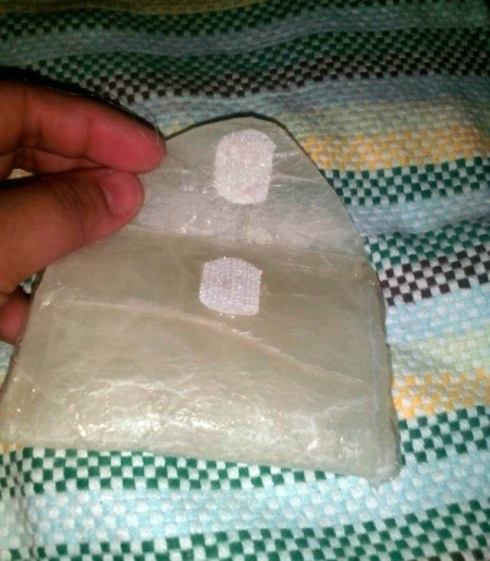 Coin Purse Made from Hot Glue Sticks - glue into place