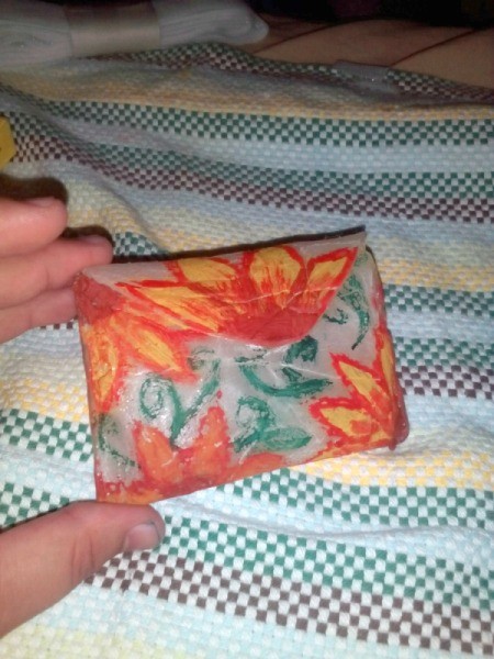 Coin Purse Made from Hot Glue Sticks - paint or draw on a design of your choice