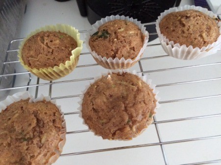 Zucchini Muffins on cooling rack