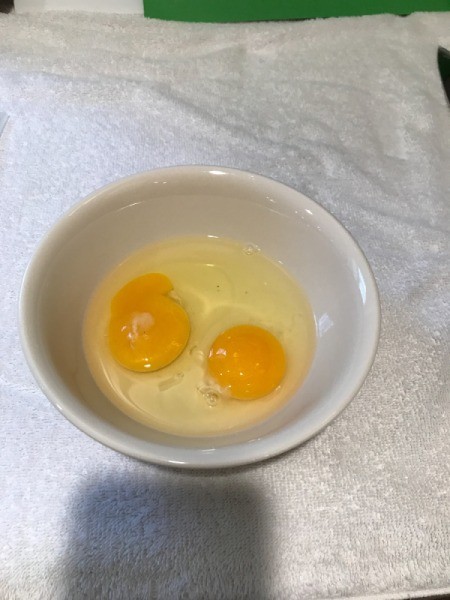 two eggs in bowl