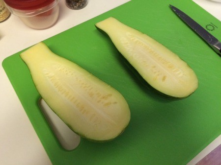 cut zucchini lengthwise