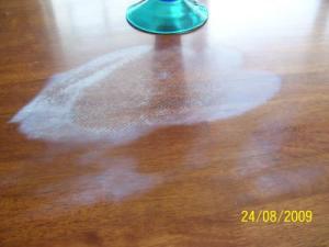 Before Pics - White Heat Marks on Wood Table