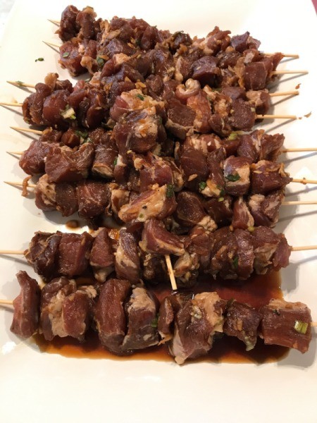 marinaded Pork Shoulder on Skewers