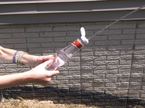A condiment bottle for use as a makeshift squirt gun.