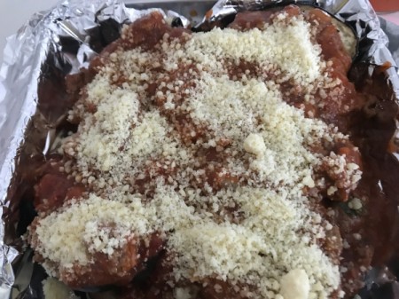 Easy Moussaka covered with Parmesan