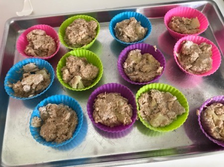 2/3 filled silicon baking cups