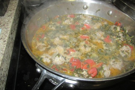 Garlic Basil Spinach in pan