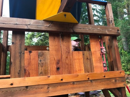 Refinishing a Wooden Playground - back together