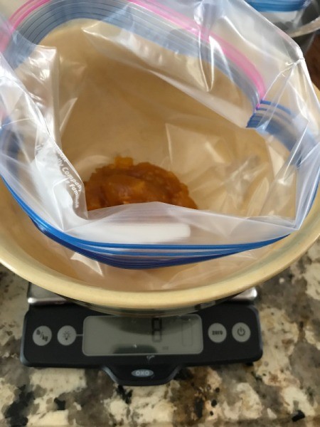 bowl with bag and jam