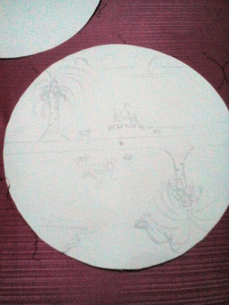 Day and Night Spinning Card - repeat the drawing on the other half