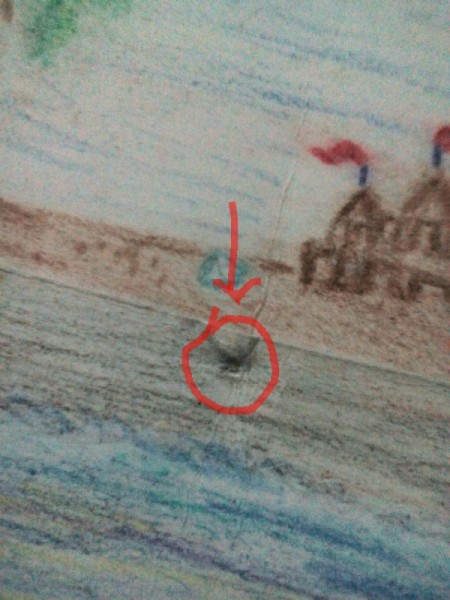 Day and Night Spinning Card - place the half piece on top of the full circle and mark a spot for the brad hole