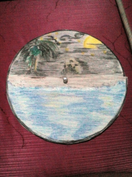 Day and Night Spinning Card - night view