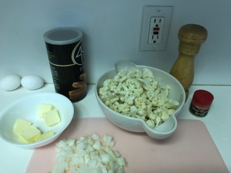 Cauliflower Pudding ingredients