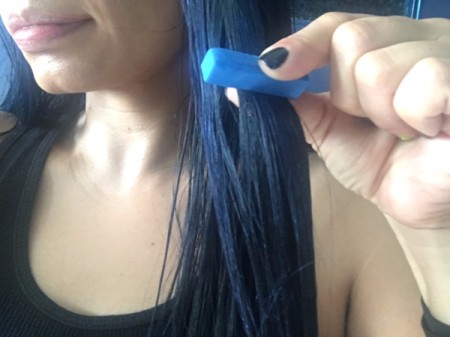 DIY Temporary Ombre Hair - drag pastel down over hair