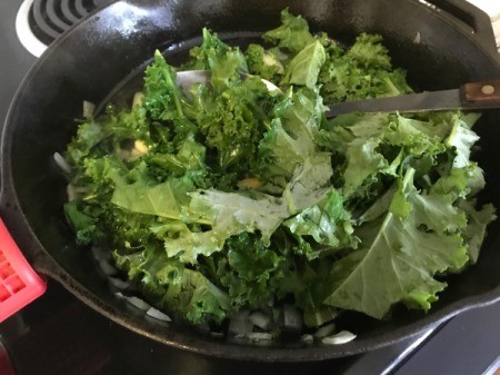 Kale in pan