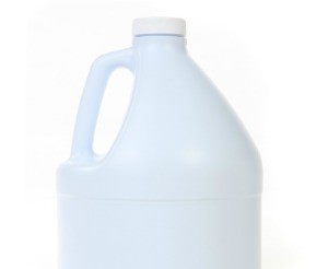 A generic white bleach bottle.