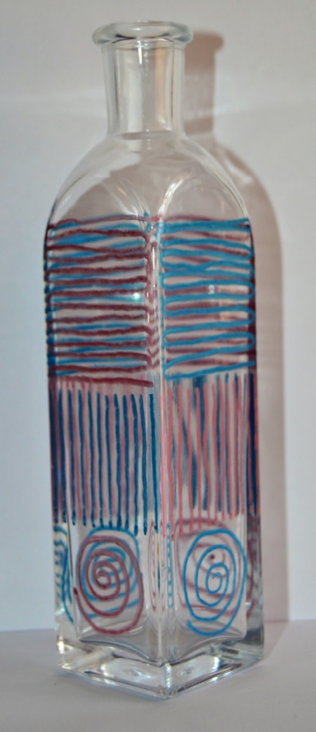 Metal Pen Decorated Bottle - alternate colors for decoration