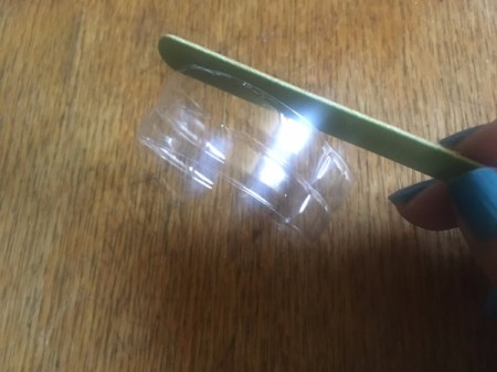 Plastic Bottle and Washi Tape Bracelet - file sides of bottle to smooth it out