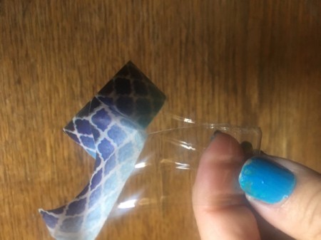 Plastic Bottle and Washi Tape Bracelet - start wrapping the tape around the bracelet