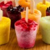 Colorful homemade popsicles.