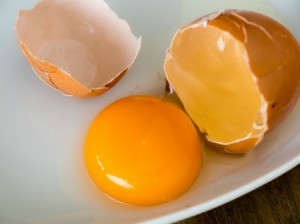 A freshly laid egg yolk.