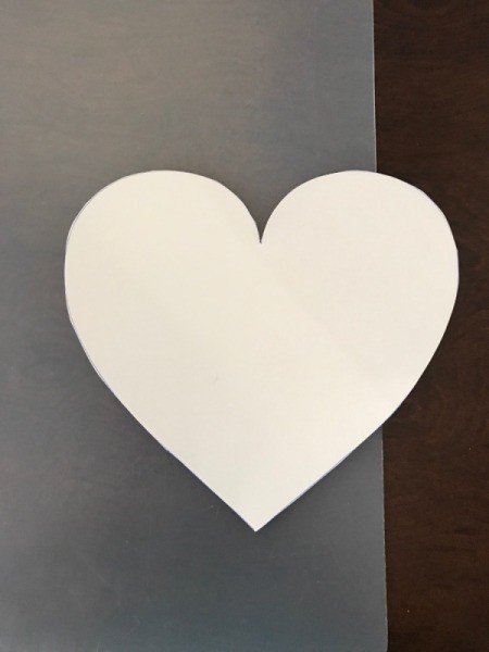 Geometric Paper Heart Decor - traced paper heart