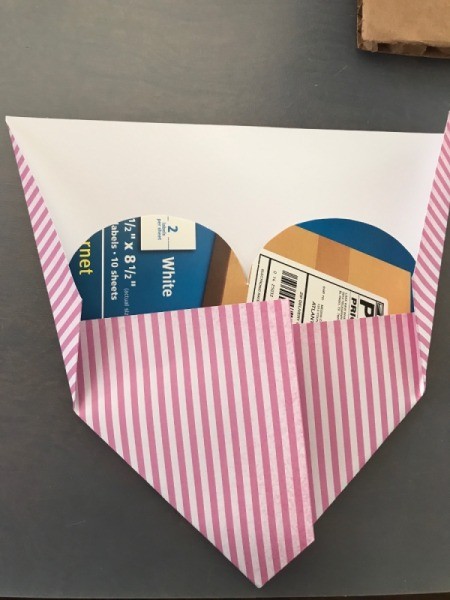 Geometric Paper Heart Decor - and up near the lobes