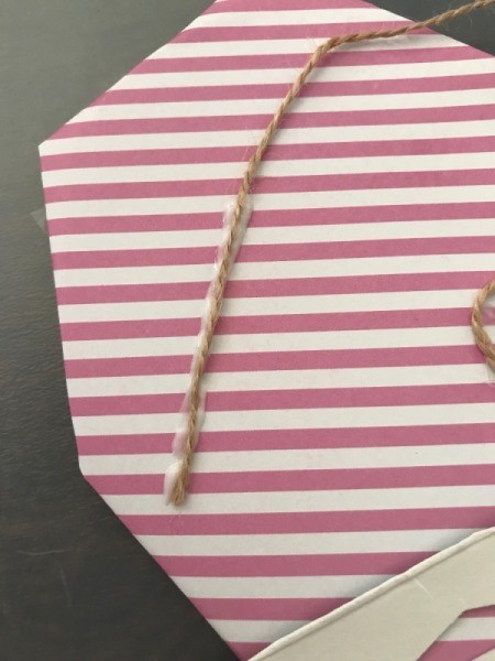 Geometric Paper Heart Decor - twine used on face of heart