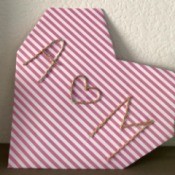 Geometric Paper Heart Decor - finished geometric heart shaped piece of decor