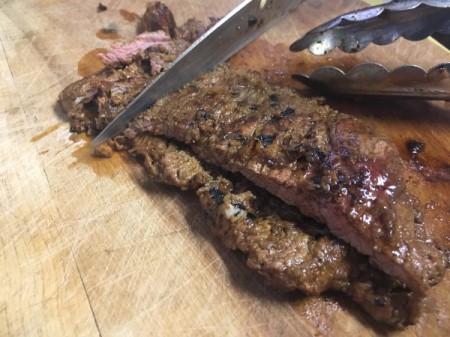 cut meat with the grain