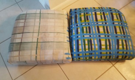 Colorful New Look for Faded Patio Pillows - before and after