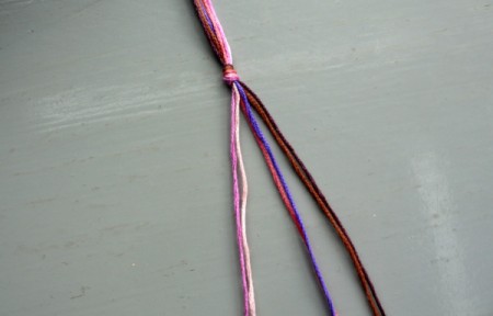 Friendship Bracelet with Simple Sliding Knot - separate into three strands