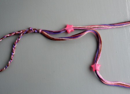 Friendship Bracelet with Simple Sliding Knot - add beads if you like