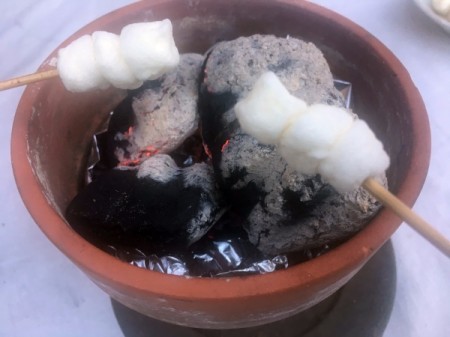 Flower Pot for Making Tabletop Mini S'mores - roasting marshmallows