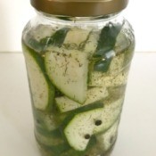 Zucchini Refrigerator Pickles in jar