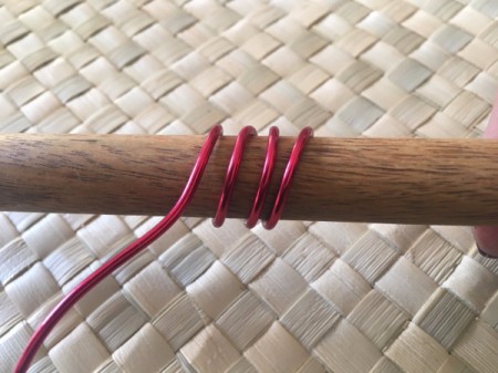 Mini Floral Wire Pumpkins - wrap wire tightly around the spoon handle or cylinder of your choice