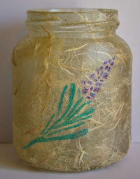 Sweet Lavender Jar Party Light - color stamp and apply to the jar once the paper is dry