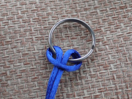 Beaded Key Ring - tie length of cord onto ring