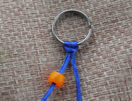 Beaded Key Ring - adding first bead