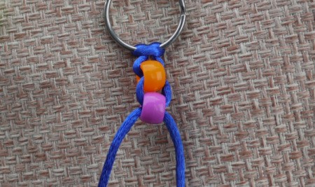 Beaded Key Ring - pull tight against the first bead
