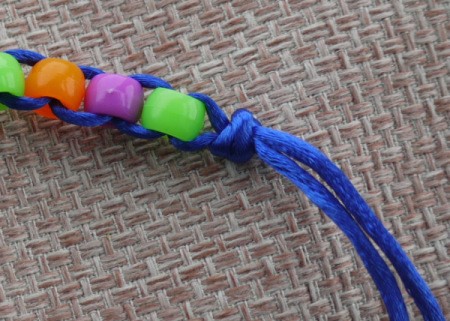 Beaded Key Ring - tie a knot behind the last bead to hold them all in place
