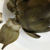 removing Steamed Artichoke leaves