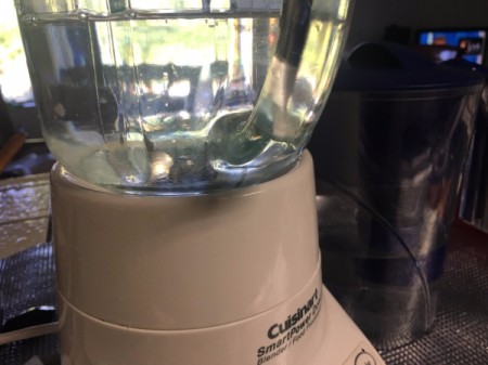 water in blender