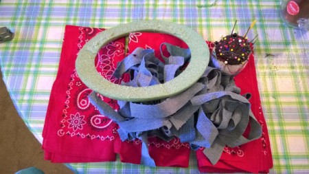 Denim and Bandanna Wreath - supplies