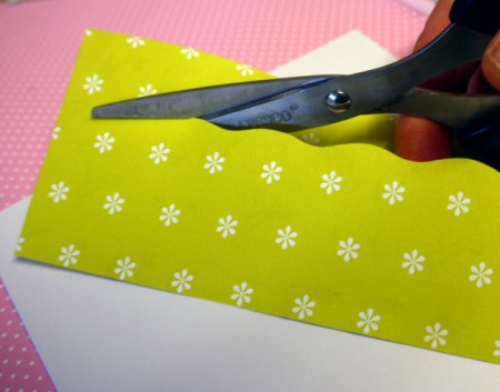 Hanging Baubles Greetings Card - cut into two pieces, one wider than the other, with a wavy edge