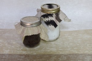 Using Mason jars for storing dry goods.