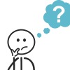 A stick figure with a question mark bubble of his head.
