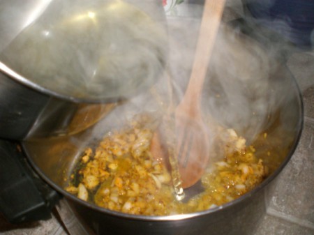 adding brine to spices