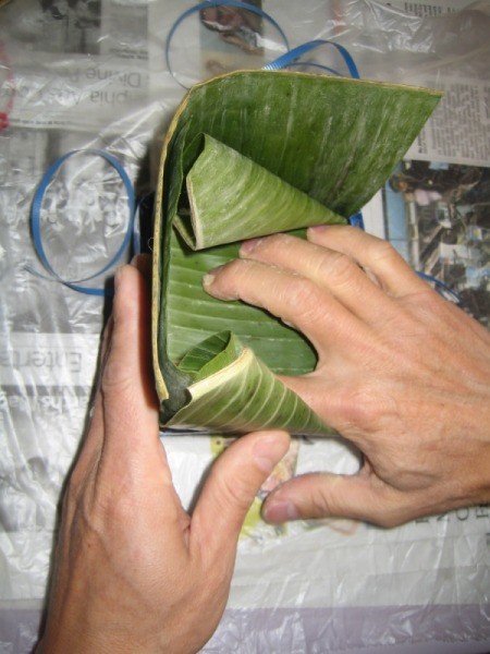 closing banana leaf